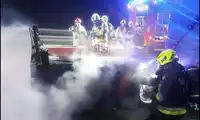 Pożar ciężarówki na A18