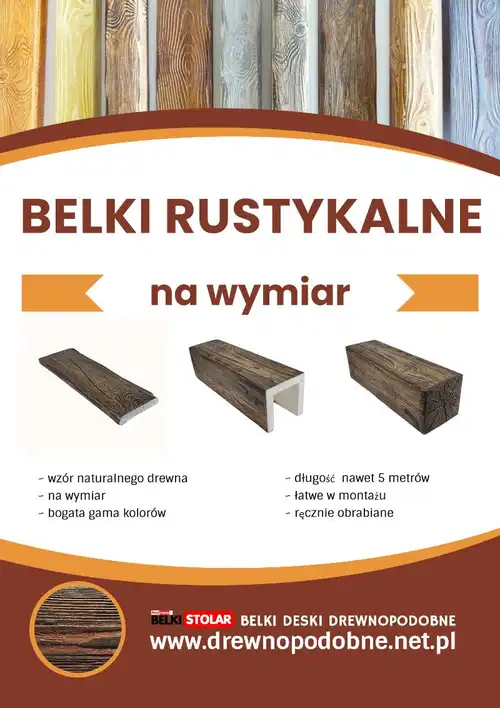 Drewnopodobna imitacja drewna (belki,deski) na wymiar