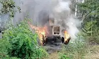 Dramatyczny pożar w Ołoboku – traktor spłonął doszczętnie