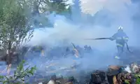 Pożar drewna w Gromadce