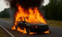 BMW z powiatu bolesławieckiego spłonęło doszczętnie w Pasieczniku