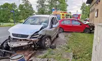 Czołówka w Raciborowicach, jedna osoba poszkodowana i odwieziona do szpitala