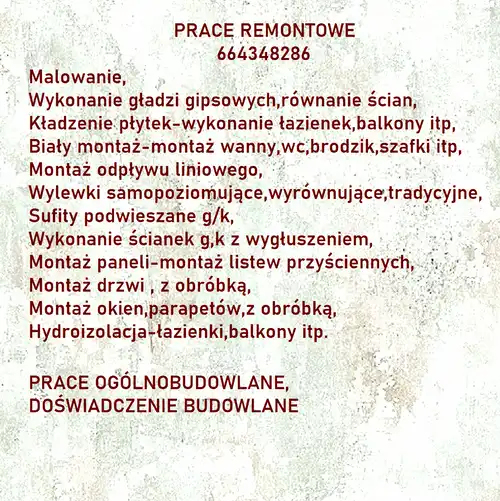 PRACE REMONTOWE-WYKONAM