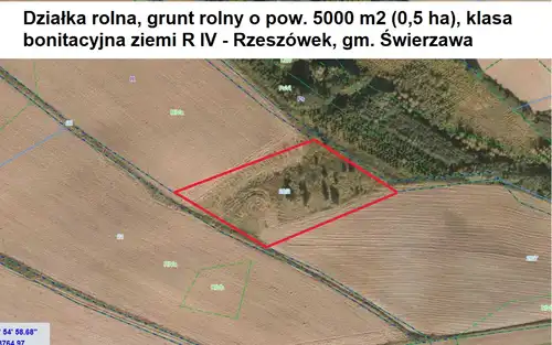 Działka rolna, grunt pod Świerzawą w powiecie złotoryjskim
