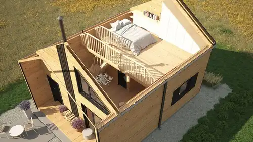 Nowy piętrowy domek do samodzielnego montażu 20m2  4m/5m