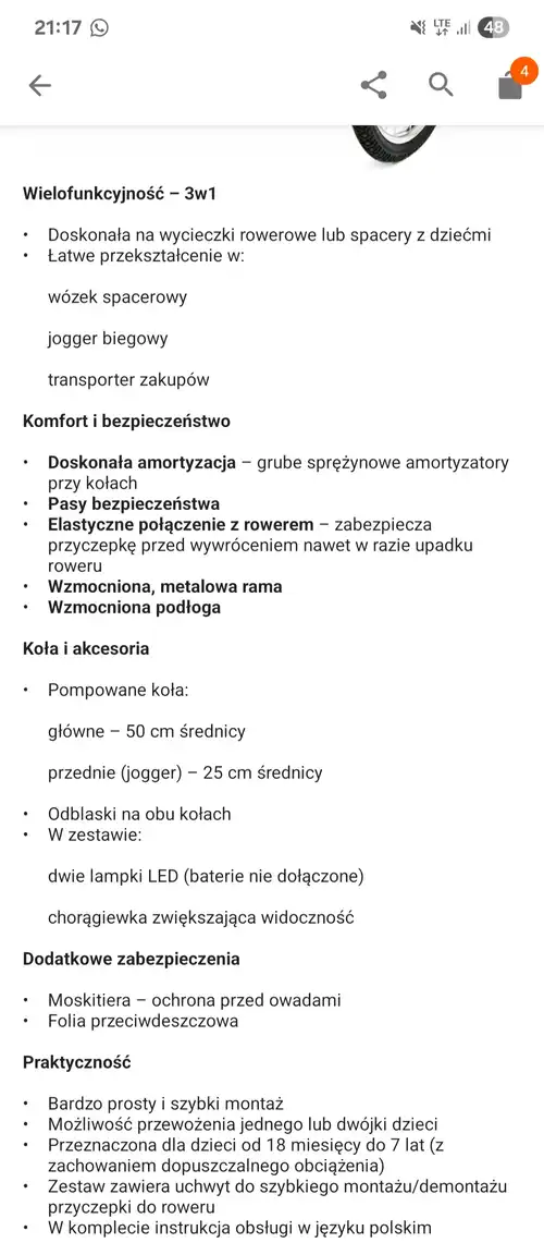 PRZYCZEPKA ROWEROWA 