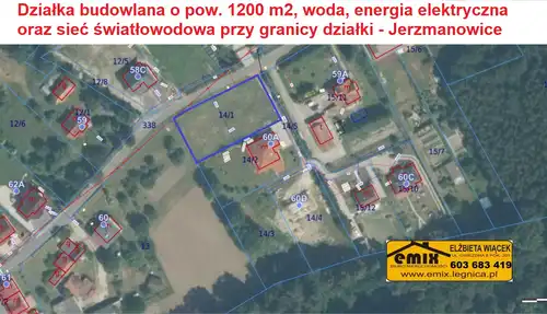 Działka budowlana 1200m2 w Jerzmanowicach k. Chojnowa