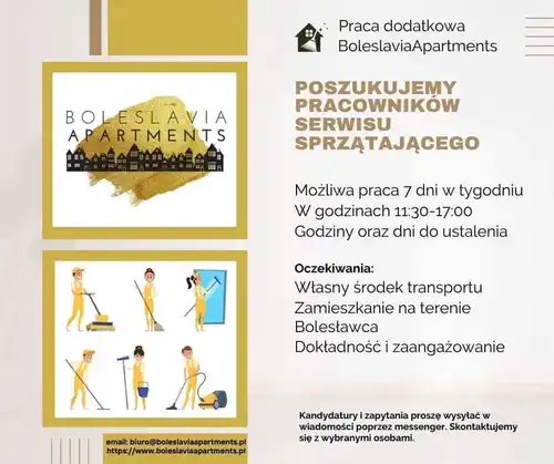 Praca dodatkowa dla pracownika serwisu sprzątającego